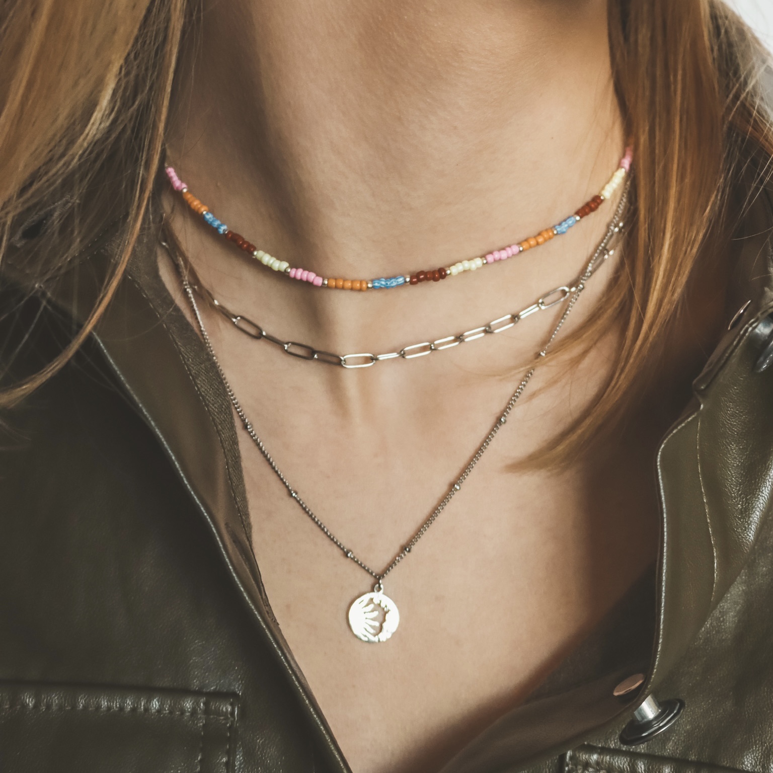 Fine jewelry: sun moon tag silver